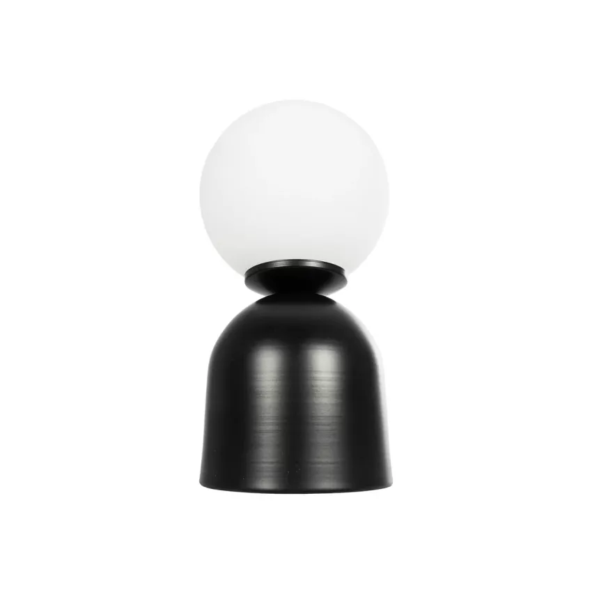 MAGIC  Μοντέρνο Eπιτραπέζιο Φωτιστικό Μονόφωτο 1 x E27 IP20 Μαύρο Μέταλλο με Λευκό Γυαλί - Μ13 x Π13 x Υ28cm