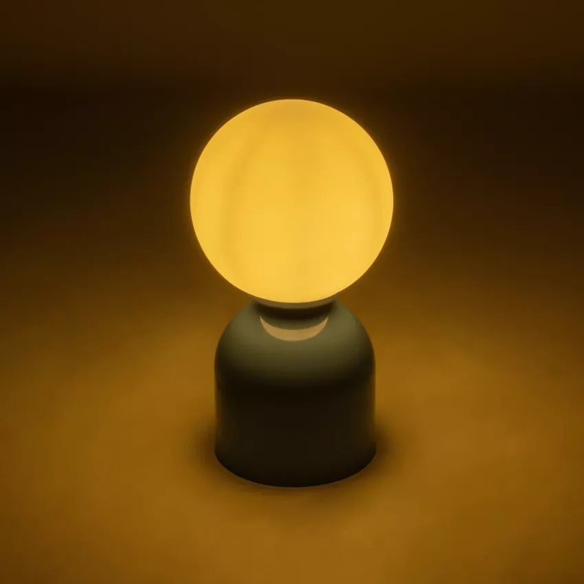 MAGIC  Μοντέρνο Eπιτραπέζιο Φωτιστικό Μονόφωτο 1 x E27 IP20 Μπλε Μέταλλο με Λευκό Γυαλί - Μ13 x Π13 x Υ28cm