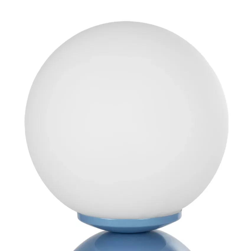 MAGIC  Μοντέρνο Eπιτραπέζιο Φωτιστικό Μονόφωτο 1 x E27 IP20 Μπλε Μέταλλο με Λευκό Γυαλί - Μ13 x Π13 x Υ28cm