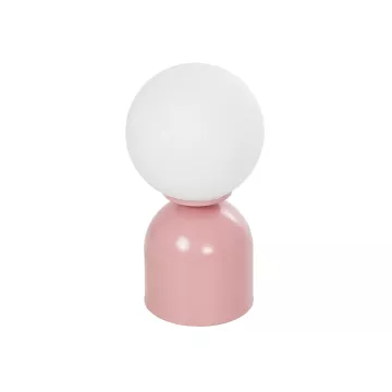 MAGIC  Μοντέρνο Eπιτραπέζιο Φωτιστικό Μονόφωτο 1 x E27 IP20 Ροζ Μέταλλο με Λευκό Γυαλί - Μ13 x Π13 x Υ28cm