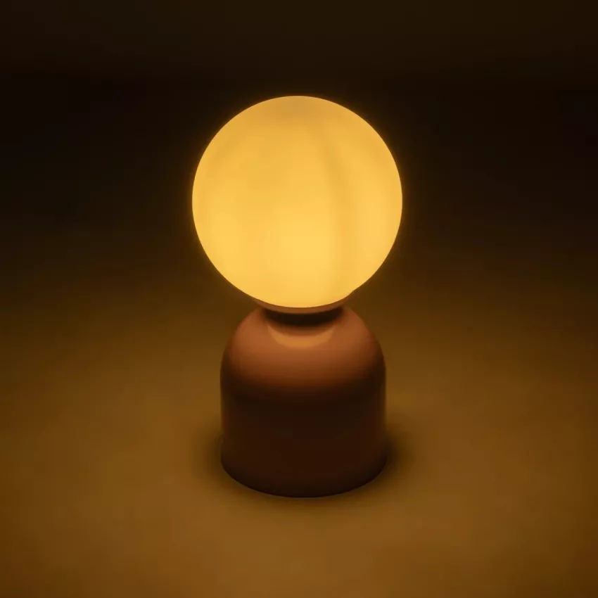 MAGIC  Μοντέρνο Eπιτραπέζιο Φωτιστικό Μονόφωτο 1 x E27 IP20 Ροζ Μέταλλο με Λευκό Γυαλί - Μ13 x Π13 x Υ28cm