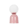 MAGIC  Μοντέρνο Eπιτραπέζιο Φωτιστικό Μονόφωτο 1 x E27 IP20 Ροζ Μέταλλο με Λευκό Γυαλί - Μ13 x Π13 x Υ28cm