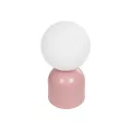 MAGIC  Μοντέρνο Eπιτραπέζιο Φωτιστικό Μονόφωτο 1 x E27 IP20 Ροζ Μέταλλο με Λευκό Γυαλί - Μ13 x Π13 x Υ28cm