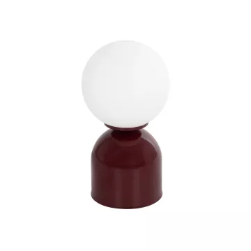 MAGIC  Μοντέρνο Eπιτραπέζιο Φωτιστικό Μονόφωτο 1 x E27 IP20 Κόκκινο Μέταλλο με Λευκό Γυαλί - Μ13 x Π13 x Υ28cm