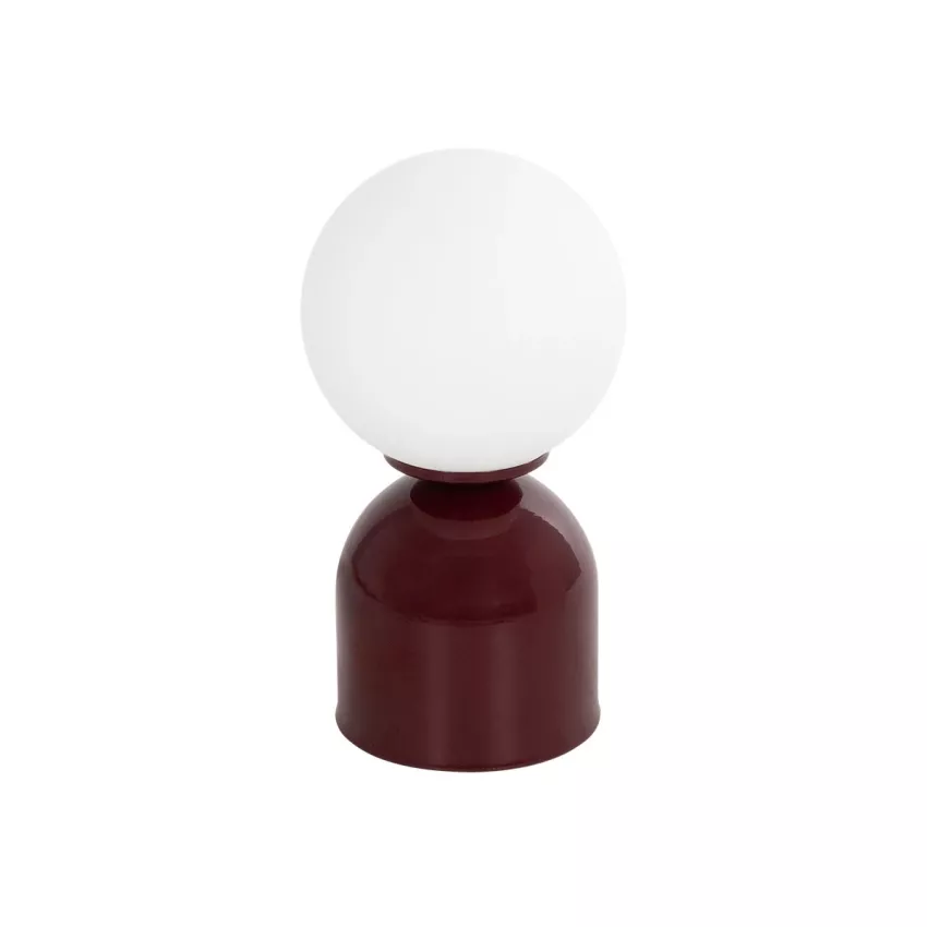 MAGIC  Μοντέρνο Eπιτραπέζιο Φωτιστικό Μονόφωτο 1 x E27 IP20 Κόκκινο Μέταλλο με Λευκό Γυαλί - Μ13 x Π13 x Υ28cm