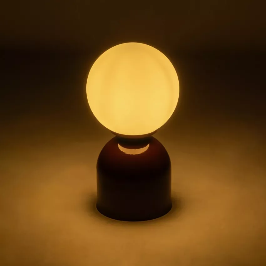 MAGIC  Μοντέρνο Eπιτραπέζιο Φωτιστικό Μονόφωτο 1 x E27 IP20 Κόκκινο Μέταλλο με Λευκό Γυαλί - Μ13 x Π13 x Υ28cm