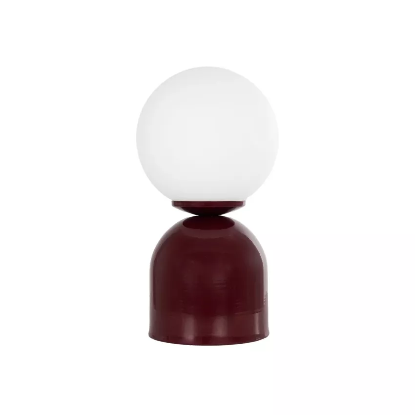 MAGIC  Μοντέρνο Eπιτραπέζιο Φωτιστικό Μονόφωτο 1 x E27 IP20 Κόκκινο Μέταλλο με Λευκό Γυαλί - Μ13 x Π13 x Υ28cm