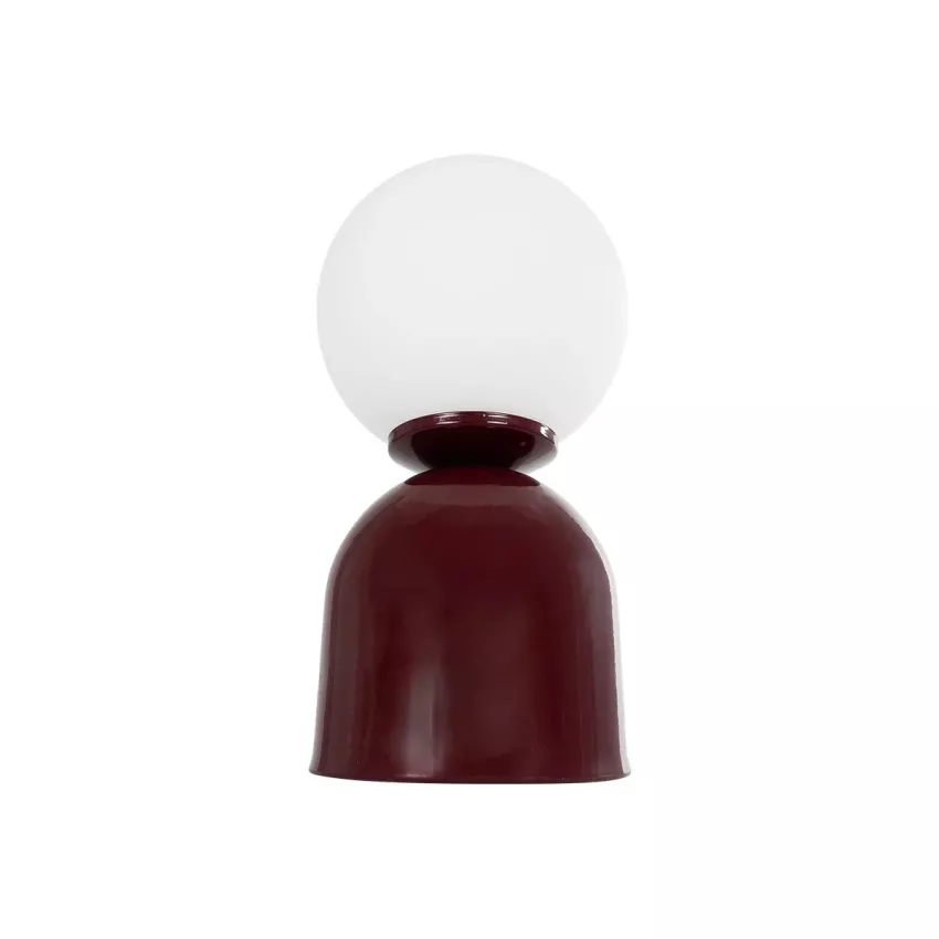 MAGIC  Μοντέρνο Eπιτραπέζιο Φωτιστικό Μονόφωτο 1 x E27 IP20 Κόκκινο Μέταλλο με Λευκό Γυαλί - Μ13 x Π13 x Υ28cm
