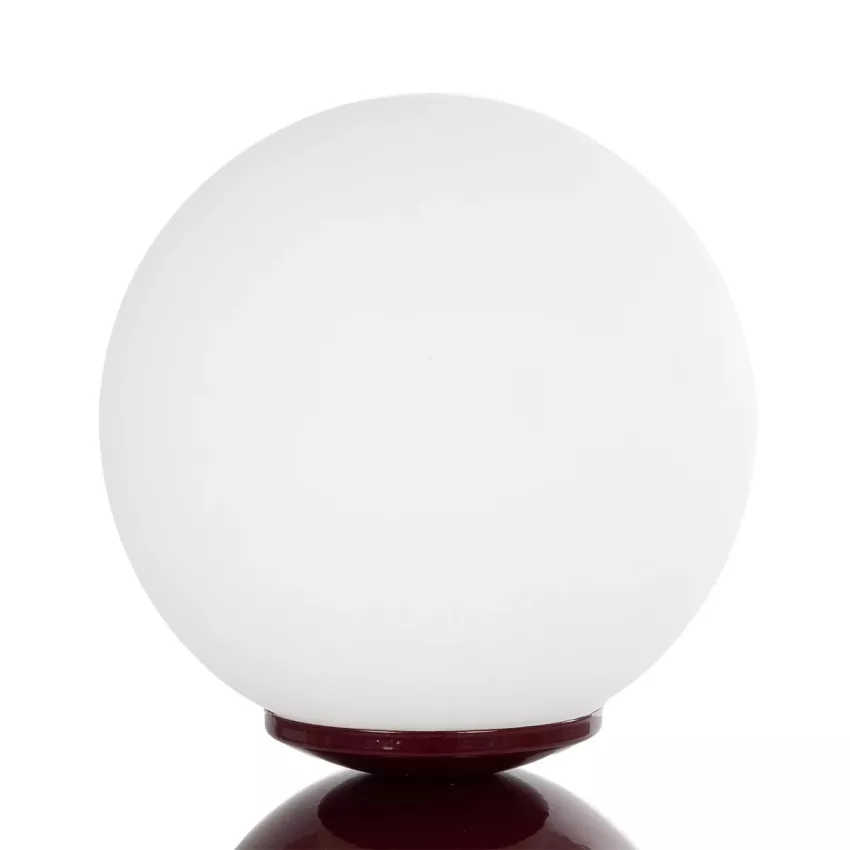 MAGIC  Μοντέρνο Eπιτραπέζιο Φωτιστικό Μονόφωτο 1 x E27 IP20 Κόκκινο Μέταλλο με Λευκό Γυαλί - Μ13 x Π13 x Υ28cm