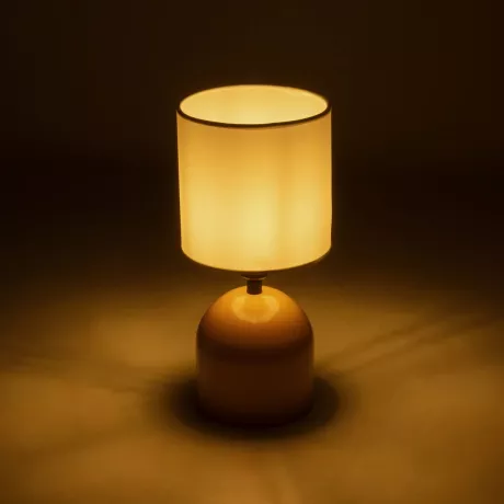 GLOBOSTAR® LOREN  Μοντέρνο Επιτραπέζιο Φωτιστικό Πορτατίφ με Ντουί 1 x E14 AC 220-240V IP20 - Κίτρινο & Μπεζ - Μ15,5 x Π15,5 x Υ33cm