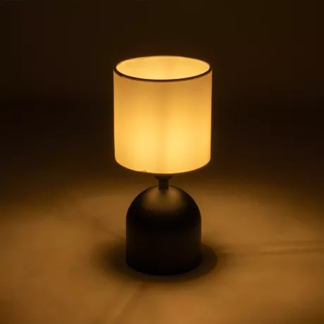 GLOBOSTAR® LOREN  Μοντέρνο Επιτραπέζιο Φωτιστικό Πορτατίφ με Ντουί 1 x E14 AC 220-240V IP20 - Μαύρο & Εκρού - Μ15,5 x Π15,5 x Υ33cm