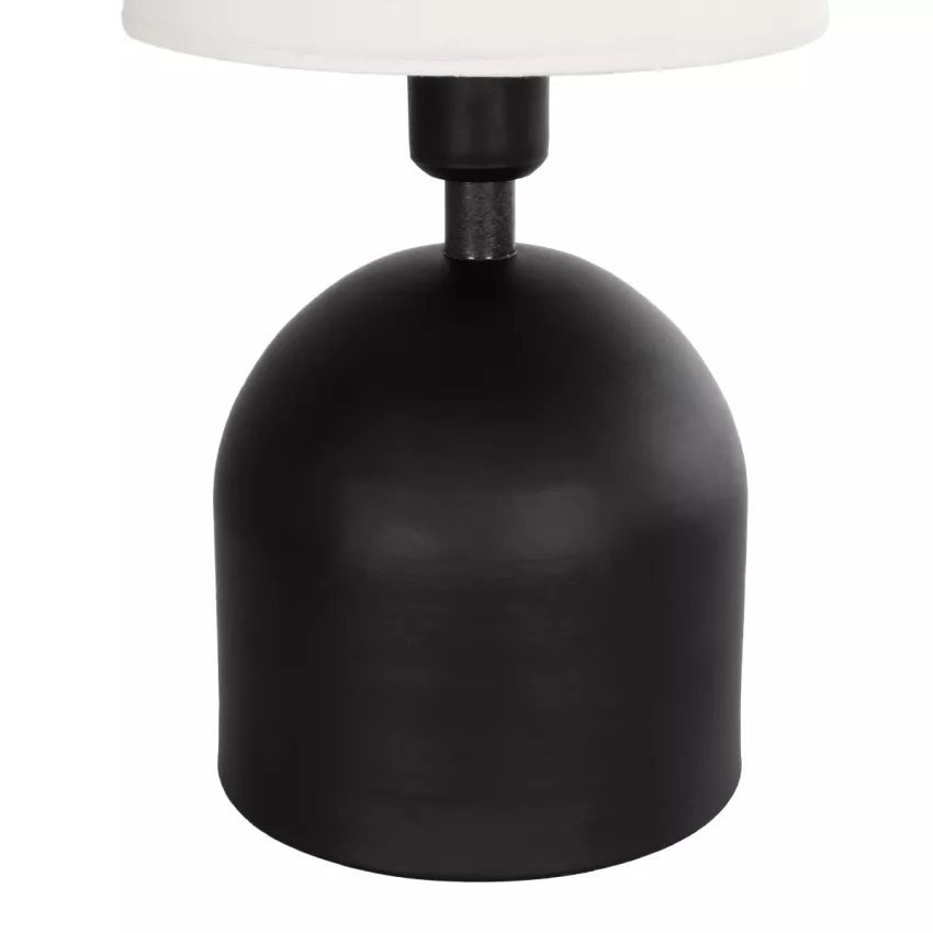 GLOBOSTAR® LOREN  Μοντέρνο Επιτραπέζιο Φωτιστικό Πορτατίφ με Ντουί 1 x E14 AC 220-240V IP20 - Μαύρο & Εκρού - Μ15,5 x Π15,5 x Υ33cm