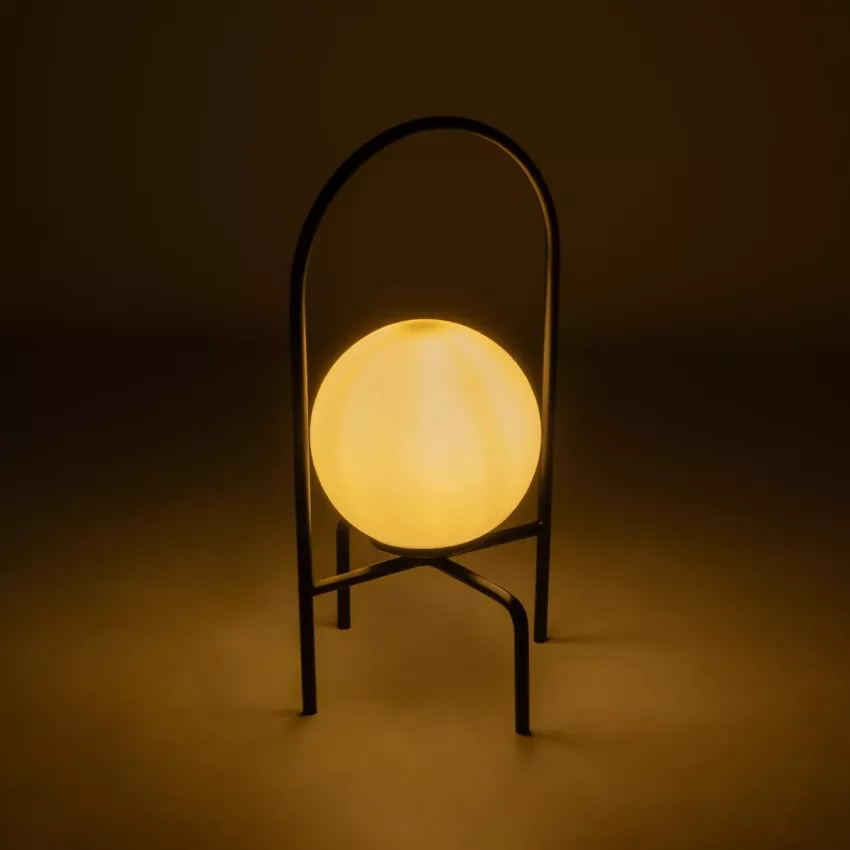 SPIDY  Μοντέρνο Eπιτραπέζιο Φωτιστικό Μονόφωτο 1 x E27 IP20 Μαύρο Μέταλλο με Λευκό Γυαλί - Μ20 x Π20 x Υ37cm