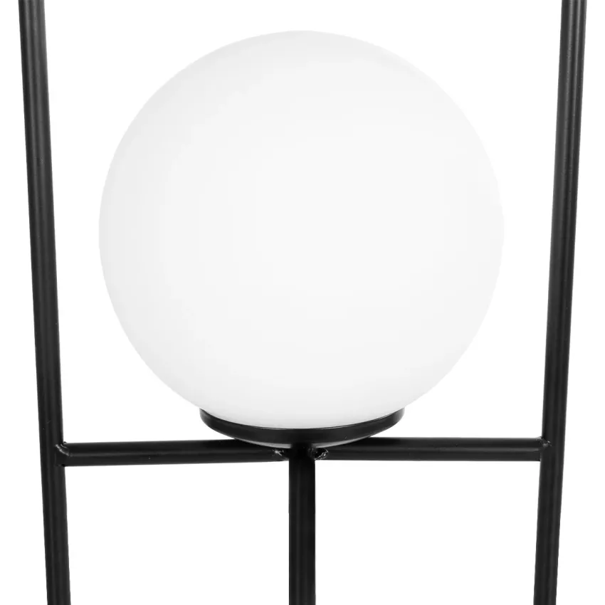 SPIDY  Μοντέρνο Eπιτραπέζιο Φωτιστικό Μονόφωτο 1 x E27 IP20 Μαύρο Μέταλλο με Λευκό Γυαλί - Μ20 x Π20 x Υ37cm