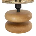 GLOBOSTAR® KLOO  Boho Επιτραπέζιο Φωτιστικό Πορτατίφ με Ντουί 1 x E14 AC 220-240V IP20 - Καφέ & Μπεζ - Μ15 x Π15 x Υ35cm