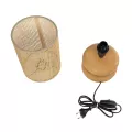 GLOBOSTAR® KLOO  Boho Επιτραπέζιο Φωτιστικό Πορτατίφ με Ντουί 1 x E14 AC 220-240V IP20 - Καφέ & Μπεζ - Μ15 x Π15 x Υ35cm