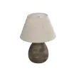 LISBON  Vintage Eπιτραπέζιο Φωτιστικό Μονόφωτο 1 x E27 IP20 Καφέ Κεραμικό με Μπεζ Ύφασμα - Μ22 x Π22 x Υ30cm