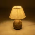 LISBON  Vintage Eπιτραπέζιο Φωτιστικό Μονόφωτο 1 x E27 IP20 Καφέ Κεραμικό με Μπεζ Ύφασμα - Μ22 x Π22 x Υ30cm