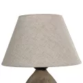 LISBON  Vintage Eπιτραπέζιο Φωτιστικό Μονόφωτο 1 x E27 IP20 Καφέ Κεραμικό με Μπεζ Ύφασμα - Μ22 x Π22 x Υ30cm