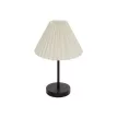 ORACLE  Μοντέρνο Eπιτραπέζιο Φωτιστικό Μονόφωτο 1 x E27 IP20 Μαύρο Μέταλλο με Μπεζ Ύφασμα - Μ22 x Π22 x Υ36cm