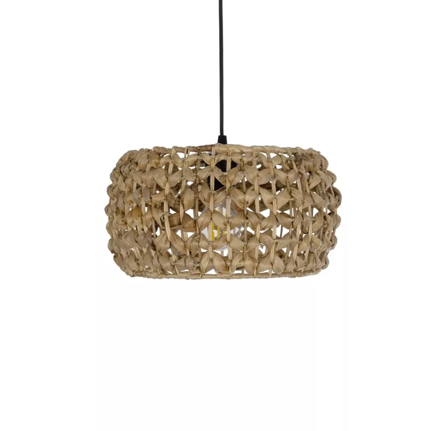 DARIO  Boho Κρεμαστό Φωτιστικό Kαπέλο Μονόφωτο 1 x E27 IP20 Καφέ Rattan - Μ29 x Π29 x Υ16cm