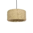 POMEGRANDE  Boho Κρεμαστό Φωτιστικό Kαπέλο Μονόφωτο 1 x E27 IP20 Μπεζ Rattan - Μ29 x Π29 x Υ16cm