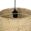 POMEGRANDE  Boho Κρεμαστό Φωτιστικό Kαπέλο Μονόφωτο 1 x E27 IP20 Μπεζ Rattan - Μ29 x Π29 x Υ16cm