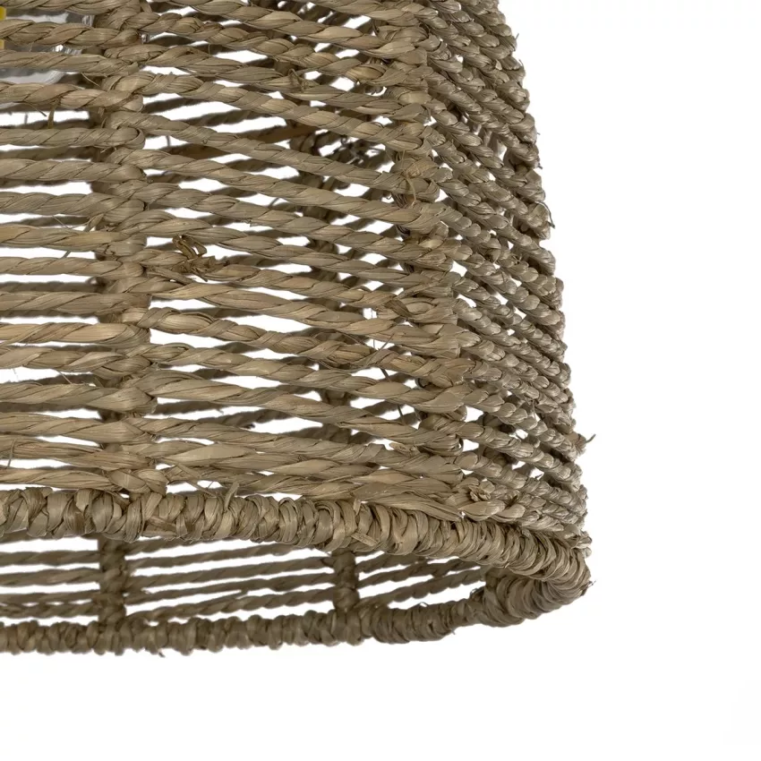 MEKA  Boho Κρεμαστό Φωτιστικό Καμπάνα Μονόφωτο 1 x E27 IP20 Καφε Σχοινί - Μ31 x Π31 x Υ26cm