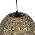 MEKA  Boho Κρεμαστό Φωτιστικό Καμπάνα Μονόφωτο 1 x E27 IP20 Καφε Σχοινί - Μ31 x Π31 x Υ26cm