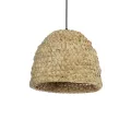 MEKA  Boho Κρεμαστό Φωτιστικό Καμπάνα Μονόφωτο 1 x E27 IP20 Μπεζ Rattan - Μ30 x Π30 x Υ25cm