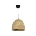 MEKA  Boho Κρεμαστό Φωτιστικό Καμπάνα Μονόφωτο 1 x E27 IP20 Μπεζ Rattan - Μ30 x Π30 x Υ25cm