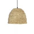 MEKA  Boho Κρεμαστό Φωτιστικό Καμπάνα Μονόφωτο 1 x E27 IP20 Μπεζ Rattan - Μ30 x Π30 x Υ25cm