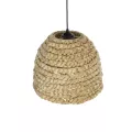 MEKA  Boho Κρεμαστό Φωτιστικό Καμπάνα Μονόφωτο 1 x E27 IP20 Μπεζ Rattan - Μ30 x Π30 x Υ25cm