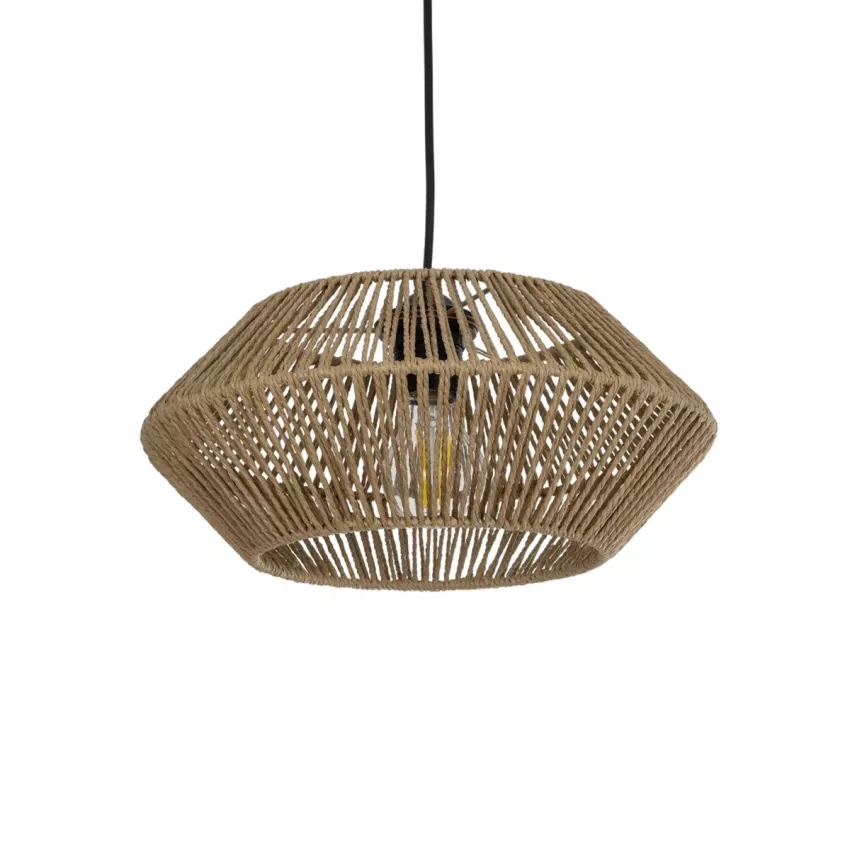 GLOBOSTAR® CASTRO  Boho Κρεμαστό Φωτιστικό Οροφής με Ντουί 1 x E27 AC 220-240V IP20 - Μπεζ - Μ32 x Π32 x Υ13cm