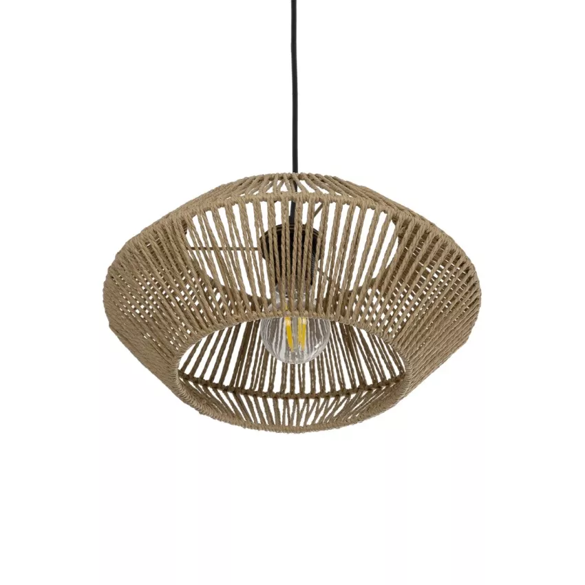 GLOBOSTAR® CASTRO  Boho Κρεμαστό Φωτιστικό Οροφής με Ντουί 1 x E27 AC 220-240V IP20 - Μπεζ - Μ32 x Π32 x Υ13cm