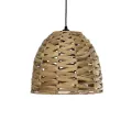 MEKA  Boho Κρεμαστό Φωτιστικό Καμπάνα Μονόφωτο 1 x E27 IP20 Μπεζ Rattan - Μ30 x Π30 x Υ25cm