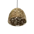 MEKA  Boho Κρεμαστό Φωτιστικό Καμπάνα Μονόφωτο 1 x E27 IP20 Μπεζ Rattan - Μ30 x Π30 x Υ25cm
