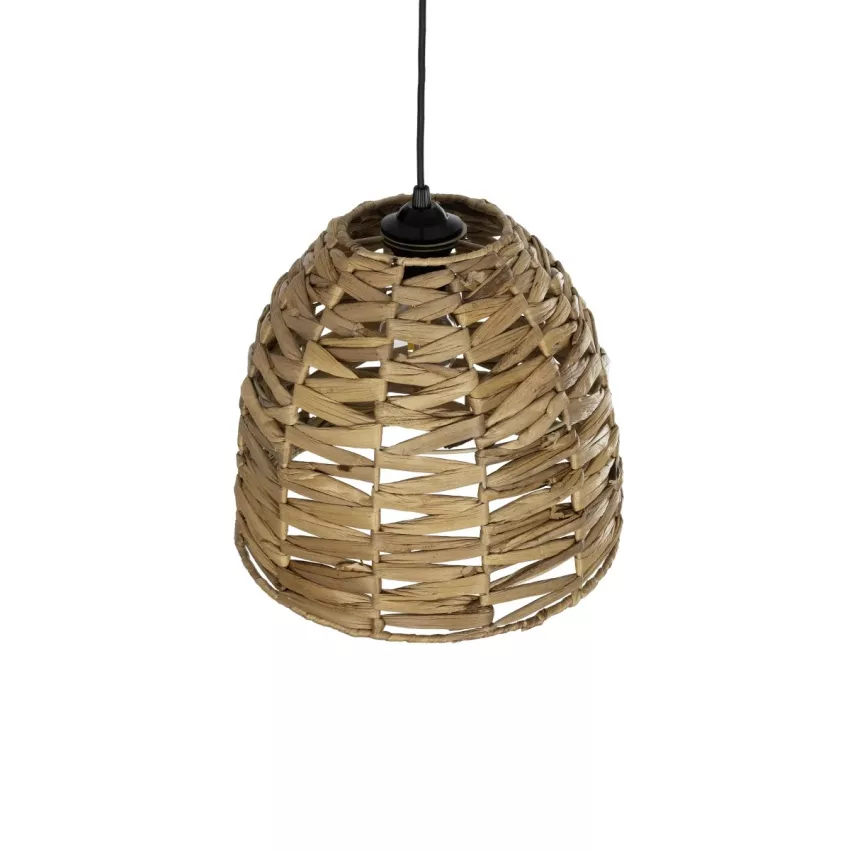 MEKA  Boho Κρεμαστό Φωτιστικό Καμπάνα Μονόφωτο 1 x E27 IP20 Μπεζ Rattan - Μ30 x Π30 x Υ25cm