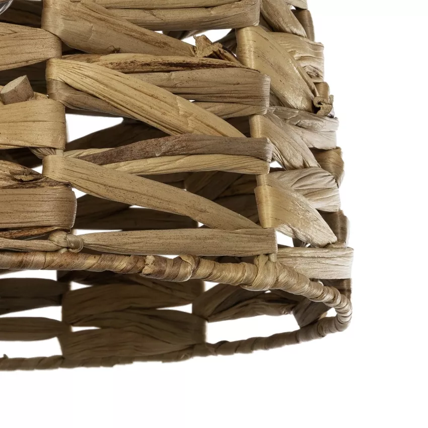 MEKA  Boho Κρεμαστό Φωτιστικό Καμπάνα Μονόφωτο 1 x E27 IP20 Μπεζ Rattan - Μ30 x Π30 x Υ25cm