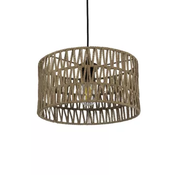 GLOBOSTAR® POMEGRANDE  Boho Κρεμαστό Φωτιστικό Οροφής με Ντουί 1 x E27 AC 220-240V IP20 - Μπεζ - Μ30 x Π30 x Υ15cm