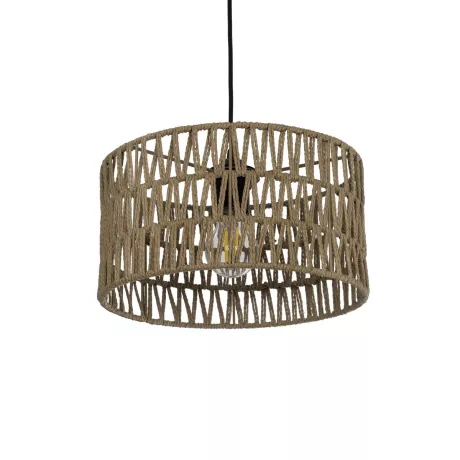 GLOBOSTAR® POMEGRANDE  Boho Κρεμαστό Φωτιστικό Οροφής με Ντουί 1 x E27 AC 220-240V IP20 - Μπεζ - Μ30 x Π30 x Υ15cm