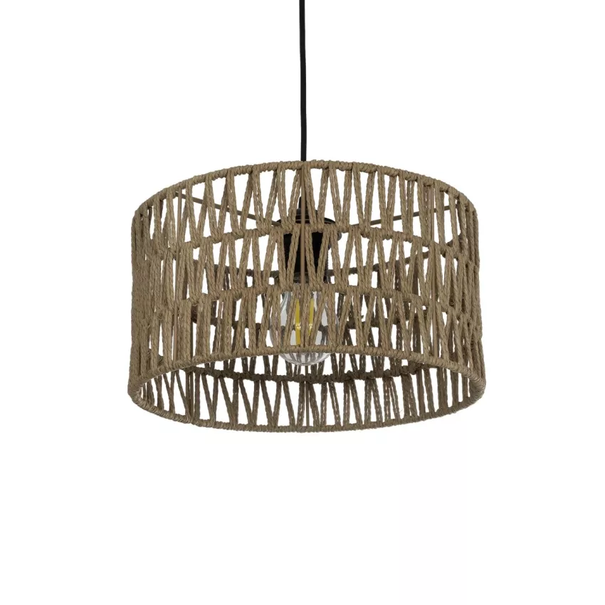 GLOBOSTAR® POMEGRANDE  Boho Κρεμαστό Φωτιστικό Οροφής με Ντουί 1 x E27 AC 220-240V IP20 - Μπεζ - Μ30 x Π30 x Υ15cm