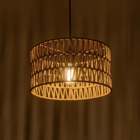 GLOBOSTAR® POMEGRANDE  Boho Κρεμαστό Φωτιστικό Οροφής με Ντουί 1 x E27 AC 220-240V IP20 - Μπεζ - Μ30 x Π30 x Υ15cm