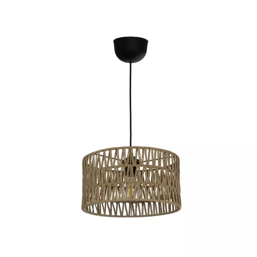 GLOBOSTAR® POMEGRANDE  Boho Κρεμαστό Φωτιστικό Οροφής με Ντουί 1 x E27 AC 220-240V IP20 - Μπεζ - Μ30 x Π30 x Υ15cm