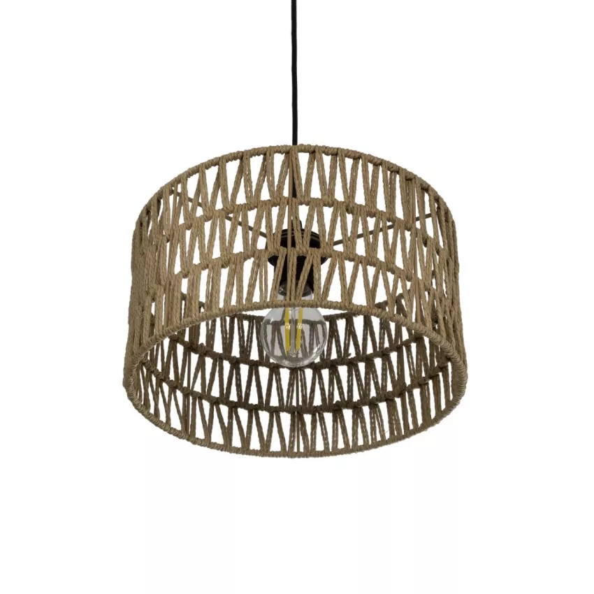 GLOBOSTAR® POMEGRANDE  Boho Κρεμαστό Φωτιστικό Οροφής με Ντουί 1 x E27 AC 220-240V IP20 - Μπεζ - Μ30 x Π30 x Υ15cm