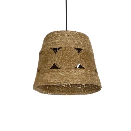 PANIER  Boho Κρεμαστό Φωτιστικό Καμπάνα Μονόφωτο 1 x E27 IP20 Μπεζ Σχοινί - Μ32 x Π32 x Υ30cm