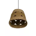 PANIER  Boho Κρεμαστό Φωτιστικό Καμπάνα Μονόφωτο 1 x E27 IP20 Μπεζ Σχοινί - Μ32 x Π32 x Υ30cm
