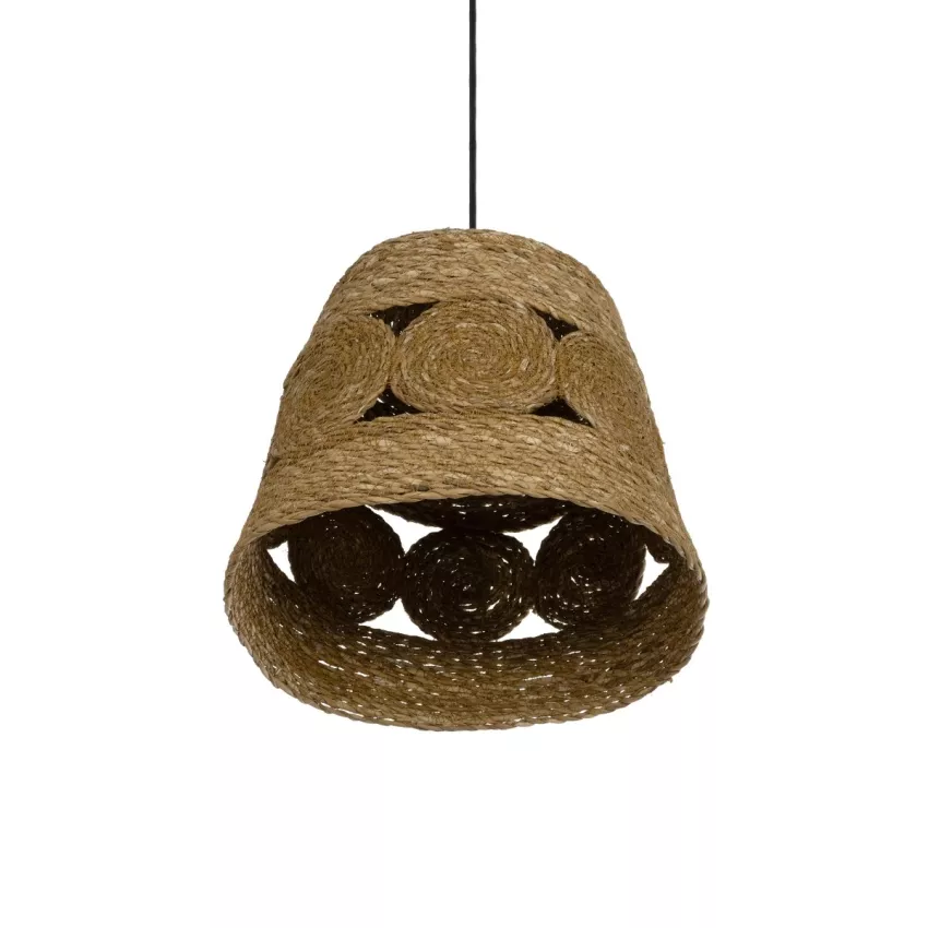 PANIER  Boho Κρεμαστό Φωτιστικό Καμπάνα Μονόφωτο 1 x E27 IP20 Μπεζ Σχοινί - Μ32 x Π32 x Υ30cm