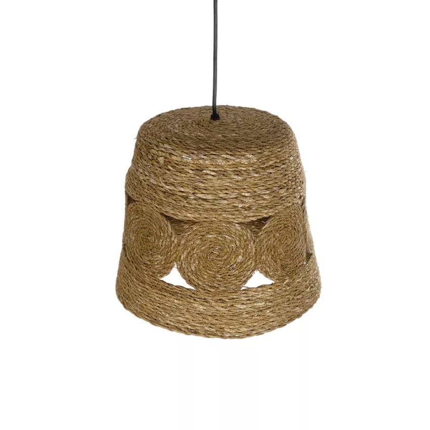 PANIER  Boho Κρεμαστό Φωτιστικό Καμπάνα Μονόφωτο 1 x E27 IP20 Μπεζ Σχοινί - Μ32 x Π32 x Υ30cm