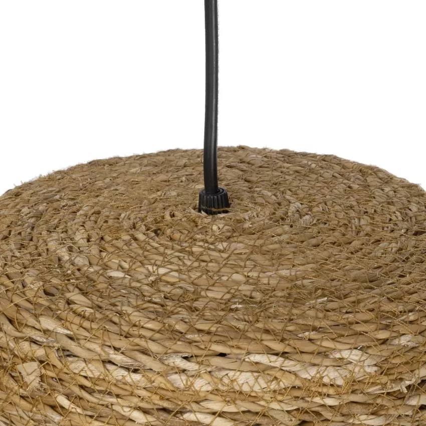 PANIER  Boho Κρεμαστό Φωτιστικό Καμπάνα Μονόφωτο 1 x E27 IP20 Μπεζ Σχοινί - Μ32 x Π32 x Υ30cm